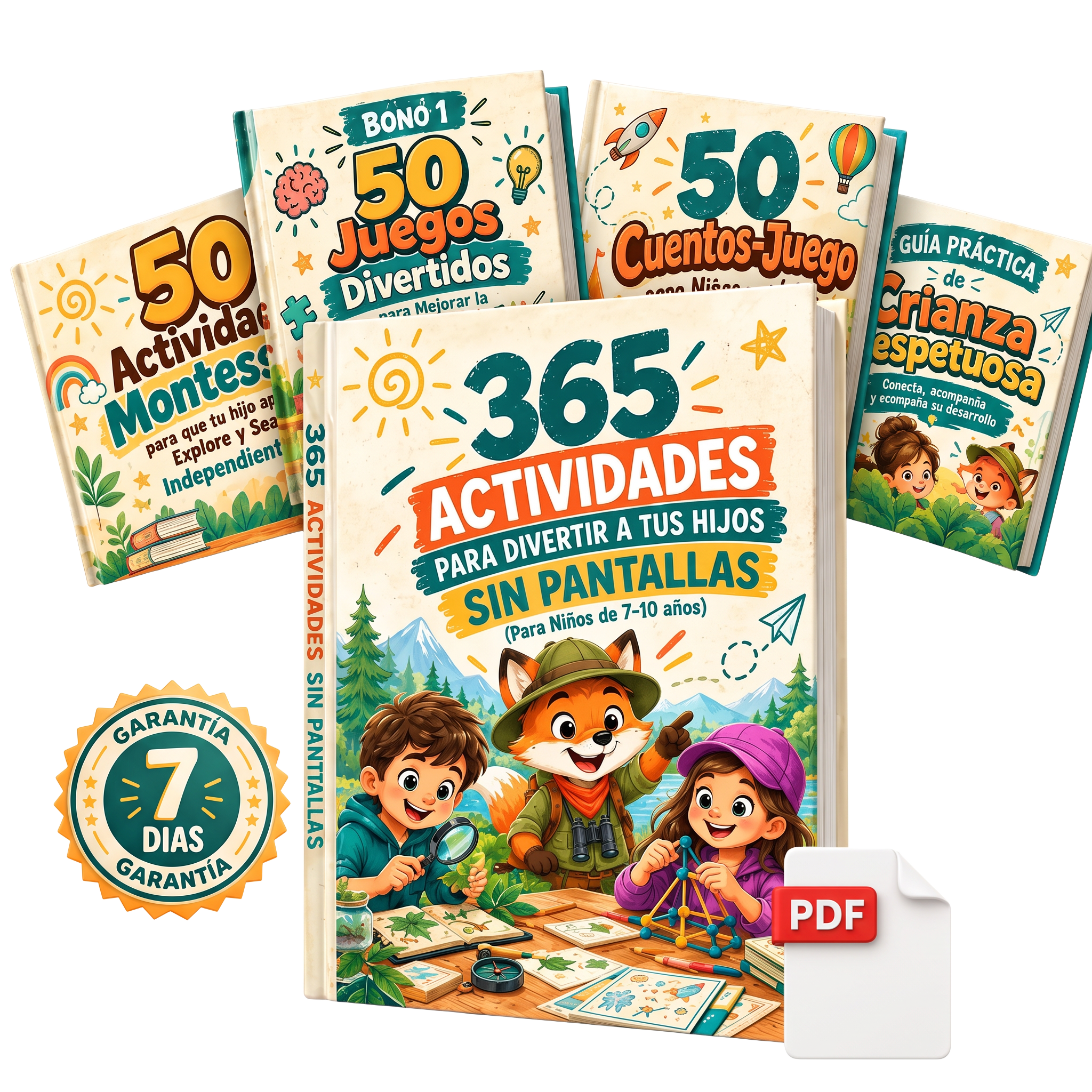 Paquete digital con 365 Actividades sin Pantallas y sus cuatro bonos