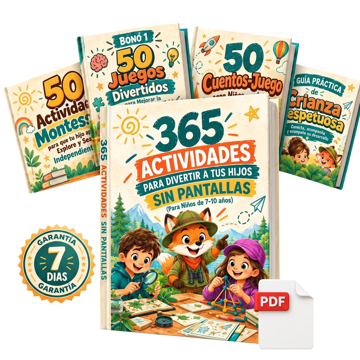 Paquete digital con 365 Actividades sin Pantallas y sus cuatro bonos